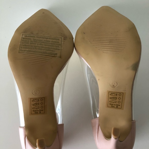 Transparent White Pointed Toe Pump - Picture 6 of 7